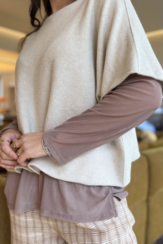 Bobby Mesh Layering Top Plain Mocha